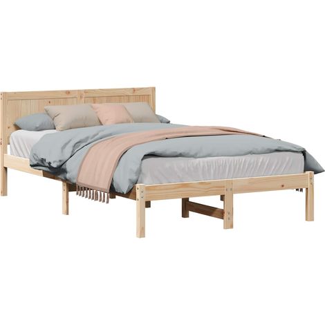 Maison Exclusive - Bettgestell Braun 140 x 190 cm Massivholz Kief