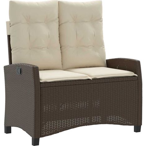 Maison Exclusive - Gartenbank Verstellbar mit Kissen Braun Poly R