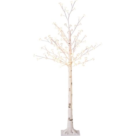 Albero luminoso LED 150 cm bianco, 120 LED bianco caldo per esterni coperti - CHICFURN (1/5)