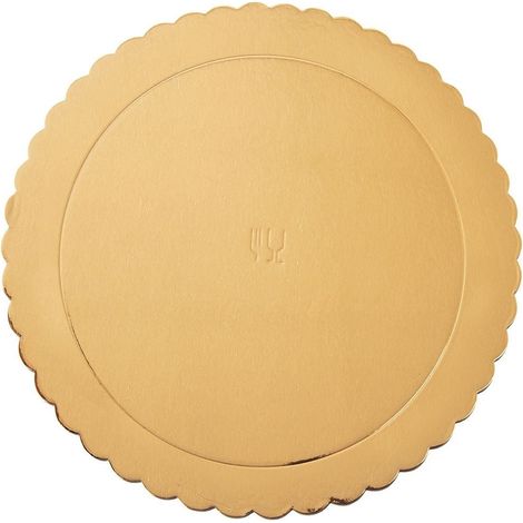 Assiette a gateau ronde en feuille dor 32 cm avec bords replies