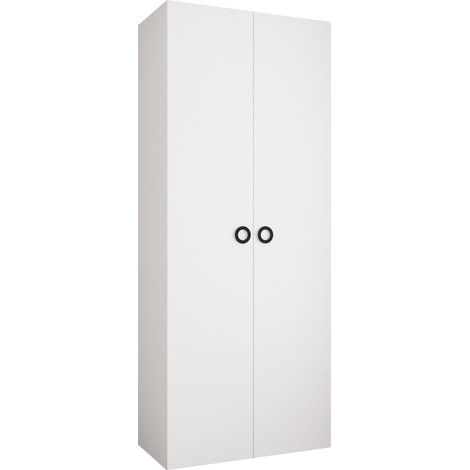 Armario Hartford 540, Blanco, 246x100x52cm, Puertas de armario: Con bisagras, Número de estantes: 6 (1/5)