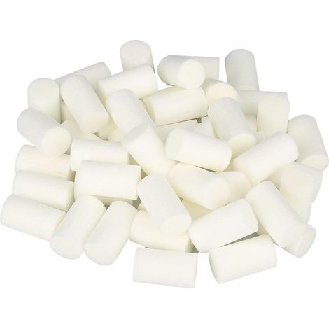 50 Pièces de Pré-filtre en Fibre de Coton, 2 X 3,5 cm Blanc Filtre de Coton de Pompe, élément Filtrant Pour Compresseur D'air (1/5)