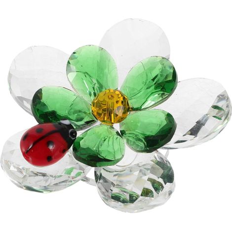 Figurine en Cristal Décorative de Fleurs Coccinelle Réaliste 60x24,5 Mm 44 G, Ornement Floral pour Bureau et Maison, Décoration Centre de Table, Cadeau Déco Originale (1/5)