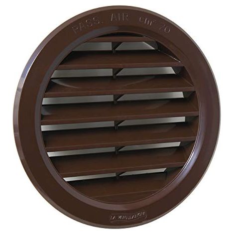 La Ventilazione T10M Grille de ventilation ronde en plastique marron a encastrer Diametre 120 mm (1/5)