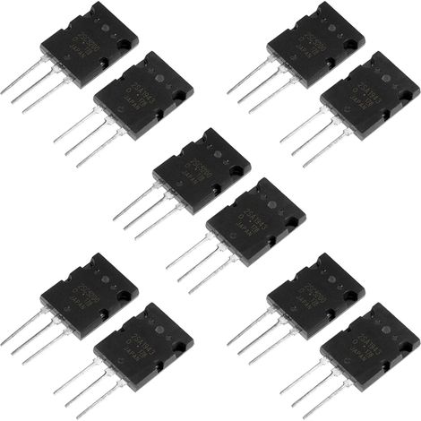 paires de transistors audio haute puissance appariés 2SA1943 et 2SC5200 noirs (1/5)