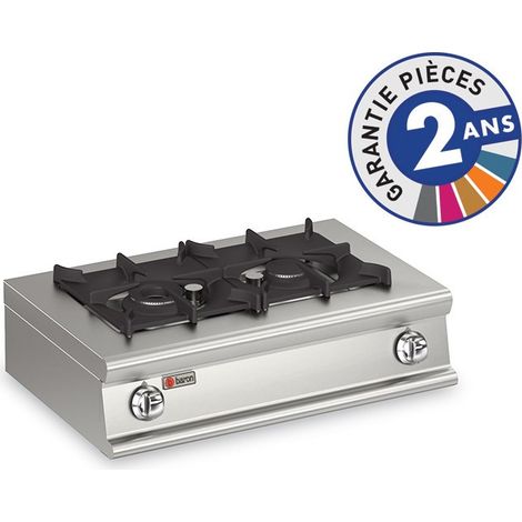 Plaque Coup de Feu à Gaz à Poser - 2 feux vifs - 15,7 kW - Baron