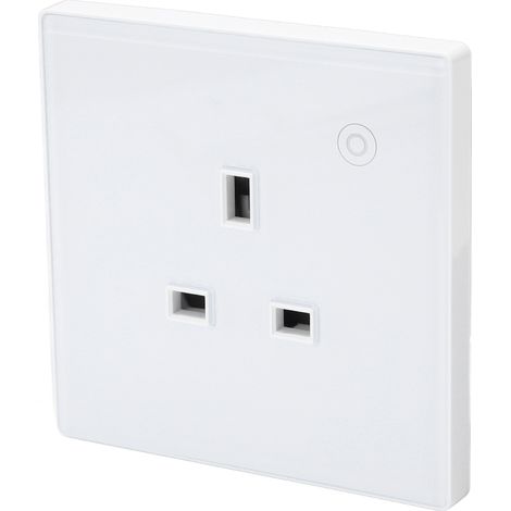 Prise Intelligente Murale avec Panneau de Minuterie, Prise Connectée 16A Prise UK, Commande à Distance sans Fil, ABS, 95-245V AC, Compatible Zigbee (1/5)