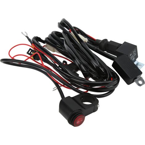 Harnais de câblage LED 13ft 14AWG avec interrupteur, 1 vers 2, relais 40A et fusible pour moto, SUV, ATV, UTV (1/5)