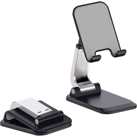 Support Téléphone - Bureau Réglable Ergonomique - Compatible iPhone Samsung et Autres Smartphones - Noir - 1 Pièce (1/5)