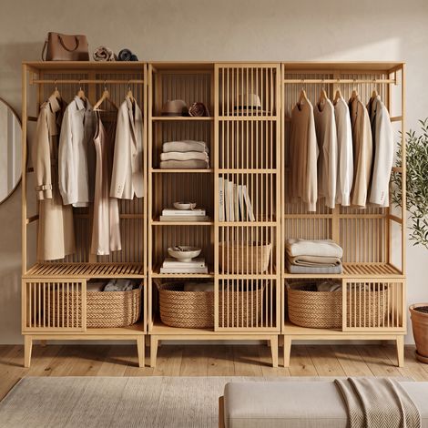 Garderobenset aus 1 x Standregal Trundholm + 2 x Kleiderständer Vemb [en.casa] (1/5)