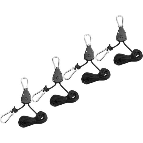Toyvian 4pièces Suspensions Pour Lampes De Culture Crochets Avec Réglables Système De Levage à Cliquet Pour Tente Et Jardinière (1/5)