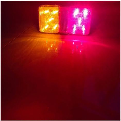 2PCS Feu arrière LED Multifonction 10-30v étanche clignotant Position parking pour camion remorque caravane tracteur (1/4)
