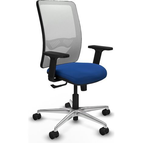 Silla de oficina piqueras y crespo Zulema cuero sintético azul malla blanca (1/2)