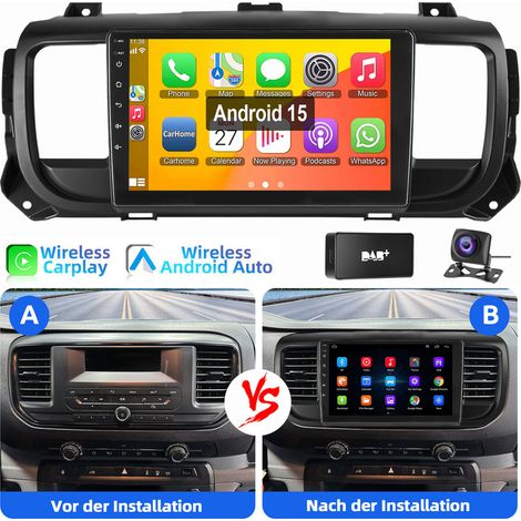 Autoradio CarPlay Android 15 pour Toyota Proace Citroën Jumpy Peugeot Expert GPS WIFI 4+64G DAB CAM