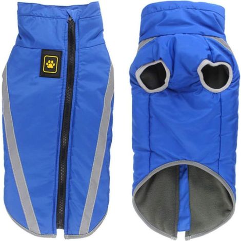 Waterproof Dog Coat Winter Warm Jacket Puppy Clothes Windproof Reflective Vest for Size Small Medium Large Dogs - Fleece Lining, with Harness Hole(6XL)