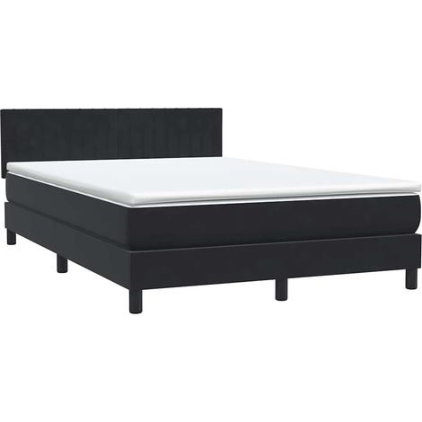 Boxspringbett mit Matratze Schwarz 160x210 cm Samt vidaXL