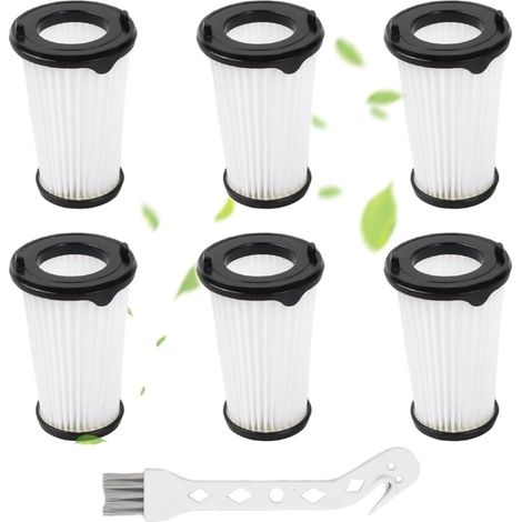 6 weiße HEPA-Filter für den Staubsauger AEG CX7-2 AEF150, inklusive 1 Reinigungsbürste (1/4)
