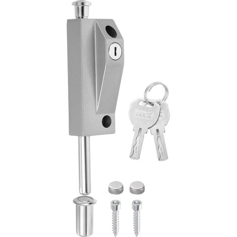 Achse mit federbelastetem Riegel, Schiebetürriegel, hochbelastbarer Vertikalriegel, abschließbarer Türriegel, Bolzen mit Schlüsseln für Glastüren, Fenster, Garagen und Scheunen