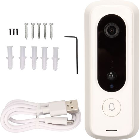 Sonnette vidéo sans fil Wi-Fi avec vision nocturne infrarouge haute définition, étanche et détection de mouvement-AquaForge (1/5)