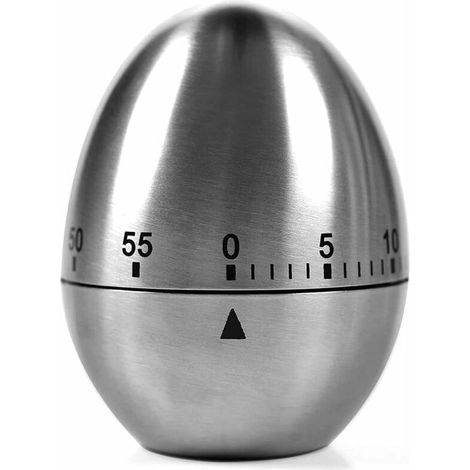 Contaminuti meccanico per le uova. Contaminuti da cucina da 60 minuti. Contaminuti da cucina di forma manuale. Timer in acciaio inossidabile per cucina, cottura, sport (uovo) (1/5)