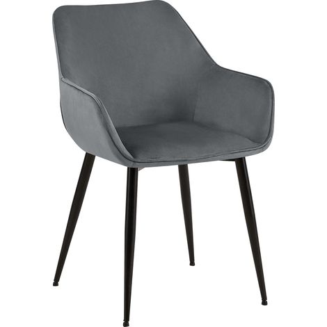 Silla de comedor Luena Gris oscuro Terciopelo (1/5)