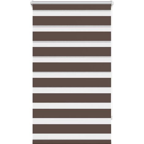 Maison Exclusive - Tenda a rullo zebrata 90,9x150 cm Larghezza tessuto 86,7 cm caffè