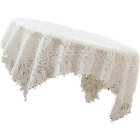 Nappe en dentelle lavable pour table basse, housse décorative en polyester, accessoire pour salon, 90 x 90 cm (1/5)