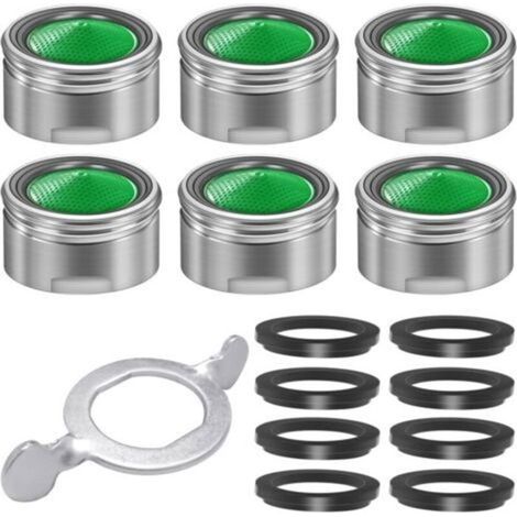 Lot de 6 mousseurs M24 inox pour robinet – avec clé et 8 rondelles (1/5)