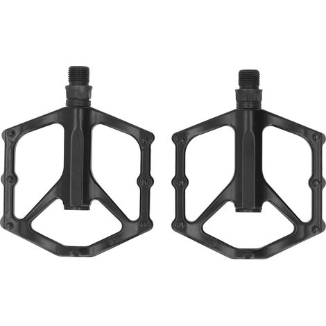 2 Pédales de Vélo Noires Plates Antidérapantes à Roulements, Pièces de Vélo pour VTT et Route (1/5)