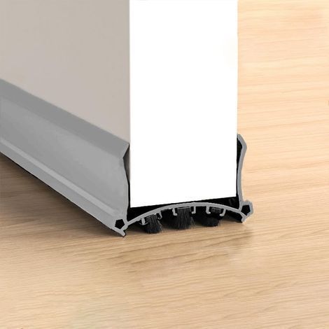96cm Gris Calfeutrer Bas de Porte, Boudin de Porte Autocollant,Isolation Phonique Porte, pour Portes de 3,5 à 5,5 cm d'épaisseur et Espace Inférieur de 0,3 à 2 cm, (Gray) (1/5)