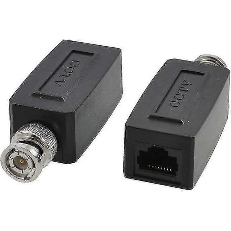 Paire d'émetteurs-récepteurs balun vidéo actifs coaxiaux BNC et RJ45 UTP Cat5 pour caméras de vidéosurveillance (1/5)