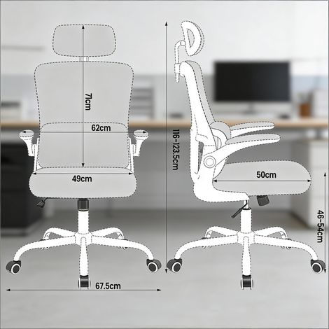 Chaise de conférence et bureau à dossier haut,assise respirante confortable avec roulettes. (1/5)