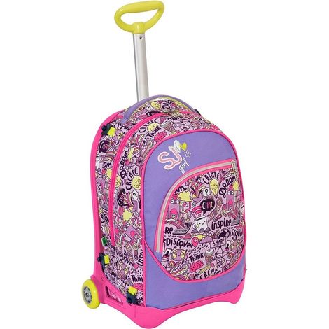 Trade Shop - SCHULRUCKSACK JUNGEN TROLLEY 3IN1 JACK SJ MIT ABNEHMBAREN TROLLEY ROSA - (1/5)