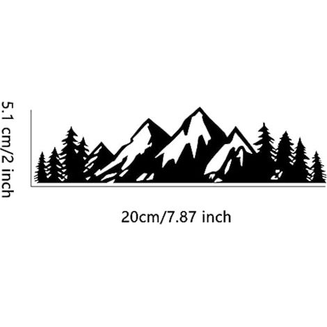 Lot de 3 autocollants de montagne pour voiture, en PVC noir et blanc. (1/3)