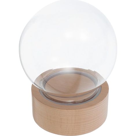 Boîte à Musique Boule à Neige en Verre Rond avec Base en Bois Ornement Décoratif DIY pour Loisirs Créatifs Globe Transparent 1 Pièce Accessoire Artisanat et Décoration (1/5)