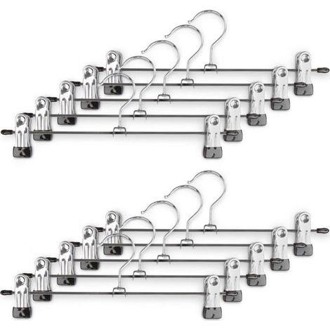 Lot de 30 Cintres à pinces Inoxydable Réglable Métal Vêtements en Tissu (1/2)