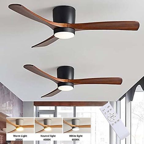 Ventilateur de Plafond avec Lumière LED ,106cm, 3 Couleurs Réglables, 6 Vitesses, Télécommande, pour Maison, Bureau2 pièces (1/5)