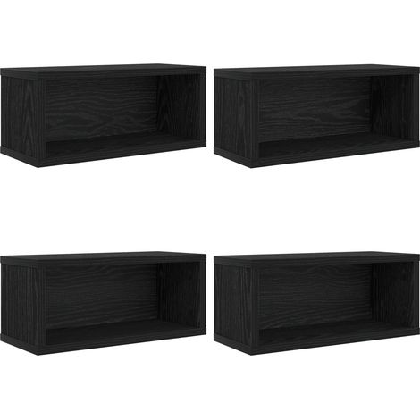 CD Storage Rack 4 pcs Black Oak 40 x 17 x 17 cm Engineered Wood vidaXL (1/5)