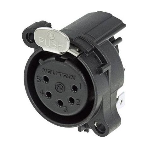 Neutrik NC5FAH Connettore XLR Presa a pannello contatti angolati Numero Poli (num): 5 Nero 1 pz.