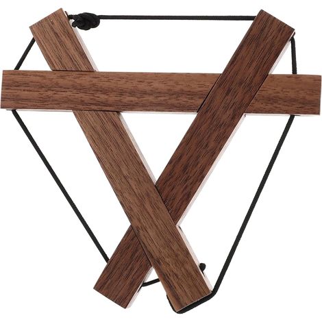 Dessous de plat triangulaire en bois, support de casserole thermorésistant en noyer pour la cuisine et le camping (1/5)