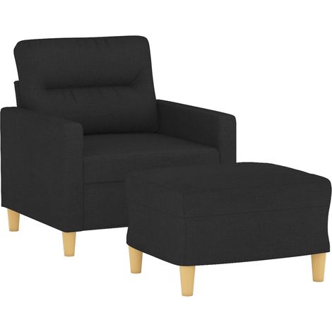 Sessel mit Hocker Schwarz 60 cm Stoff vidaXL (1/4)