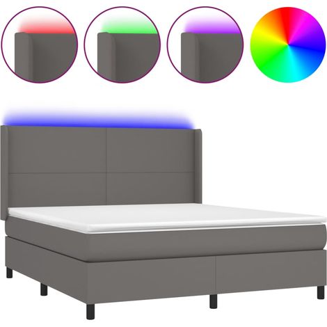 Maison Exclusive - Sommier à lattes de lit matelas LED Gris 160x200 cm Similicuir