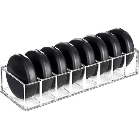 Organisateur compact transparent en acrylique pour fards à joues, illuminateurs et ombres à paupières, 8 emplacements (1/5)