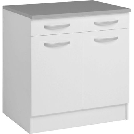 Módulo Inferior Cocina EKO 2 puertas 2 cajones Blanco Mate 80x60 cm