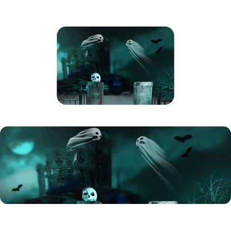 Halloween-Küchenmatten, 2er-Set bequeme Küchenmatten und Teppiche