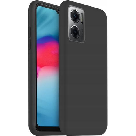 FUNDA PROTECTORA NEGRA MATE DELGADA PARA REDMI 10 5G + CRISTAL (1/5)