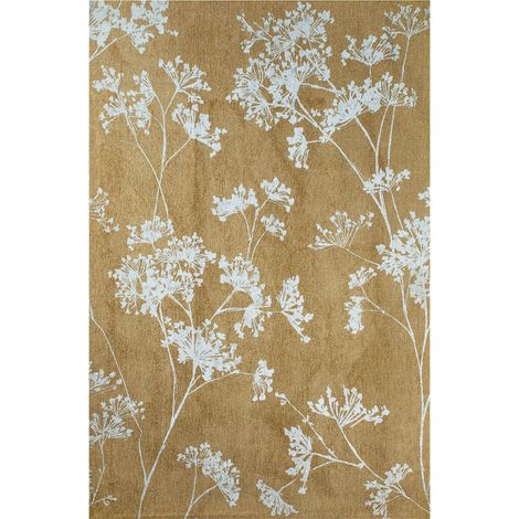 Tapis intérieur extérieur doré motif herbier antidérapant - 170 x 240 cm (1/5)
