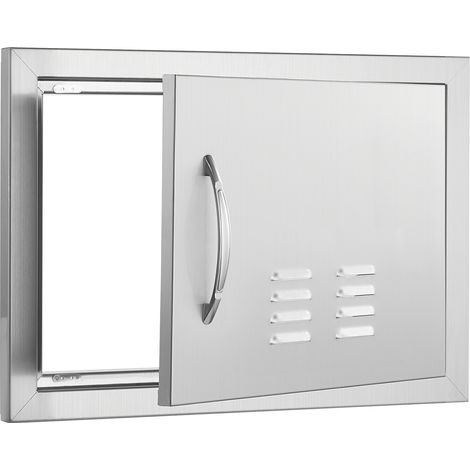 Mophorn BBQ Porta di accesso, 508x356 mm Porta singola per cucina esterna. Acciaio inossidabile a filo. Parete verticale con maniglia e prese d'aria per isola barbecue e stazione di cottura (1/5)
