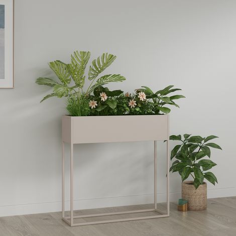 Blumenständer Joensuu 80x80x25cm Hellgrau [en.casa] (1/5)