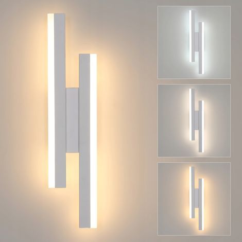 Applique murale LED moderne 16W tricolore – 3000K/4000K/6500K – Acrylique blanc – 1800 lumens – Installation facile pour salon et couloir (1/5)